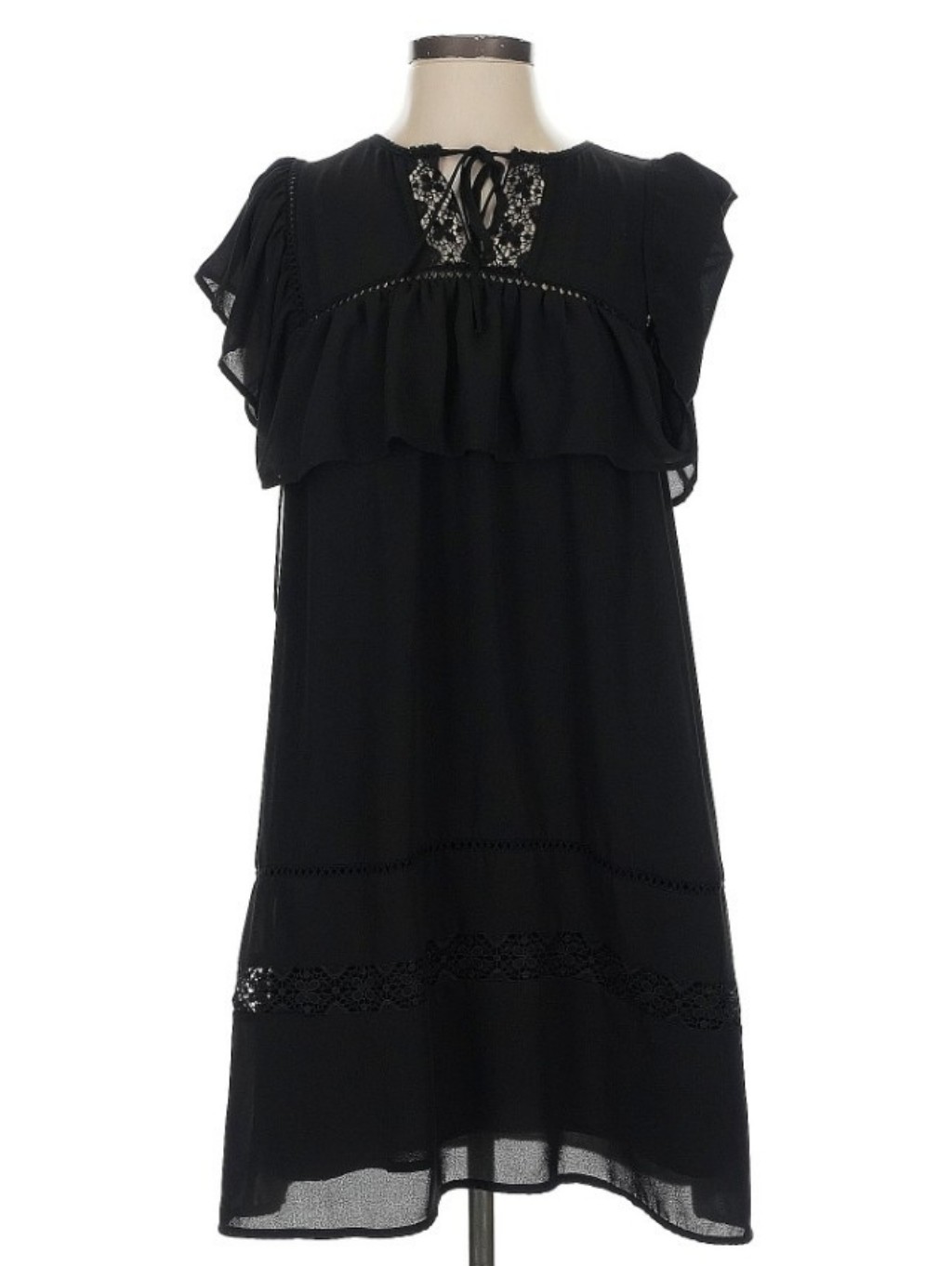 Rebecca Minkoff Black Ruffle Dress Women's Size 2